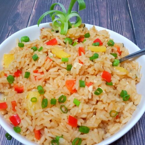 Thai Pineapple fried rice in a bowl