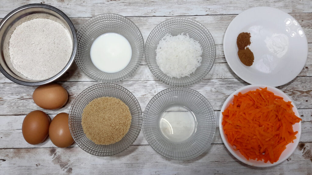  Ingredients for Flourless Carrot Cupcakes