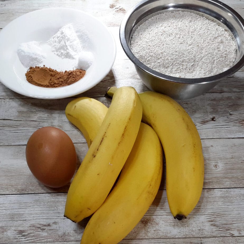 Ingredients for Banana Oatmeal Chocolate Chip Muffins